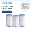 Lot de 3 Cartouches Filtrantes Type A pour Piscine – Média Lavable 20 Microns Ø 10,7 cm pour Épurateur – INTEX 29003