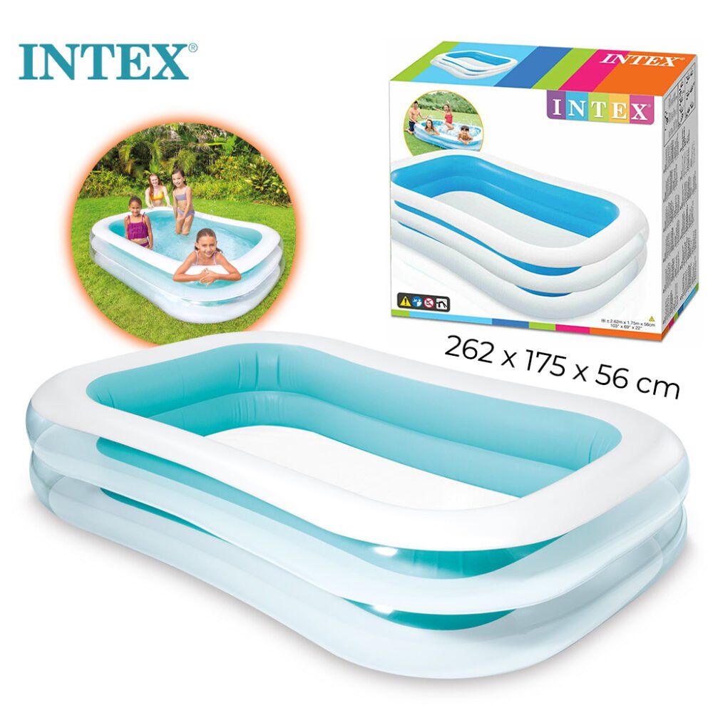 Piscine Gonflable Familiale Rectangulaire 262 x 175 x 56 cm – INTEX 56483