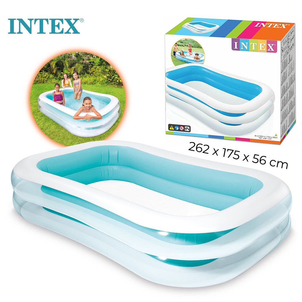 مسبح قابل للنفخ عائلي مستطيل 262 × 175 × 56 سم 770 لتر – إنتكس INTEX 56483 Piscine Gonflable Familiale Rectangulaire 262 x 175 x 56 cm – INTEX 56483