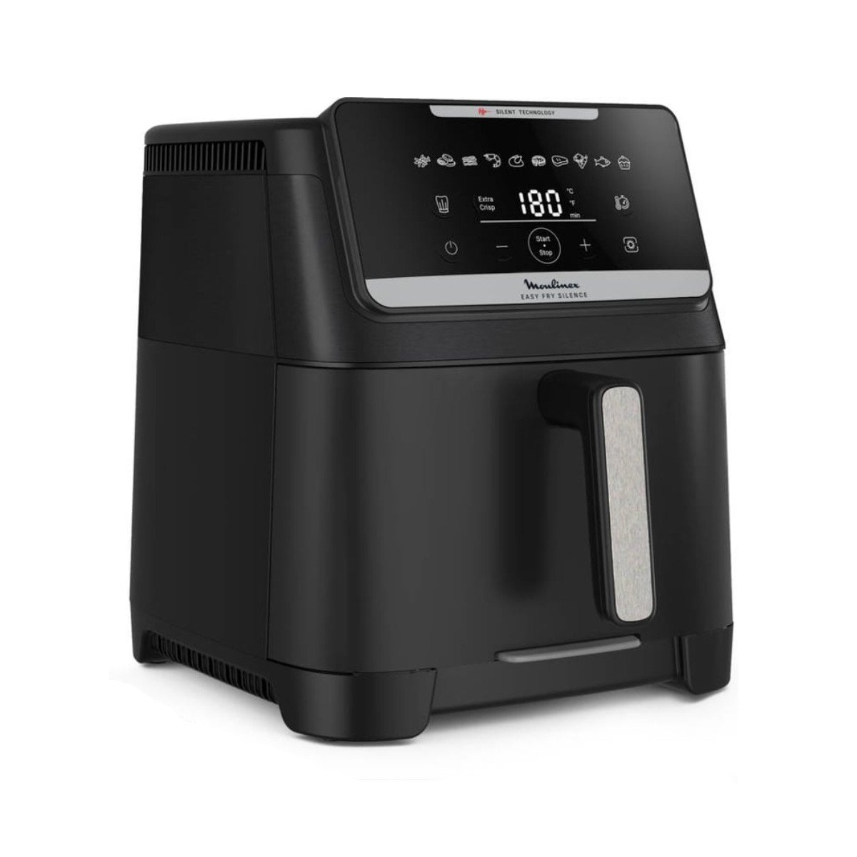 قلاية هوائية بدون زيت Moulinex Easy Fry Silence سعة 7 لتر 1800 واط – إير فراير XXL أسود بشاشة لمس و10 برامج وفلتر مضاد للروائح EZ8428F0 قلاية هوائية بدون زيت Moulinex Easy Fry Silence سعة 7 لتر 1800 واط – إير فراير XXL أسود بشاشة لمس و10 برامج وفلتر مضاد للروائح EZ8428F0 - الصورة 4