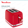 Grille-Pain Moulinex Soleil 850W – 2 Fentes Larges, 7 Niveaux de Brunissage, Décongélation, Réchauffage et Ramasse-Miettes, Rouge LT300510