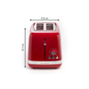 Grille-Pain Moulinex Soleil 850W – 2 Fentes Larges, 7 Niveaux de Brunissage, Décongélation, Réchauffage et Ramasse-Miettes, Rouge LT300510 DariTek