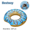 Bouée Gonflable De Natation Donut Bestway pour Adultes +12 ans Diamètre 1.07 m pour Piscine et Plage - 36118