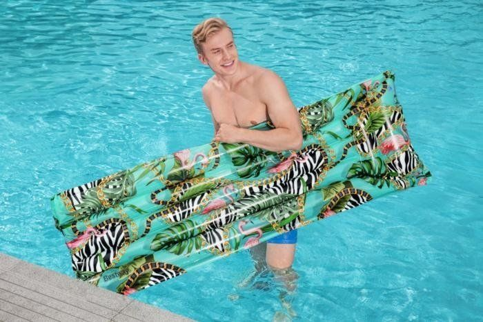 Matelas Gonflable de Piscine et Plage 183 x 69 cm – Motif Jungle Tropical, Oreiller Intégré, 2 Chambres à Air, Charge Max 90 kg – BESTWAY 44083 Matelas Gonflable de Piscine et Plage 183 x 69 cm – Motif Jungle Tropical, Oreiller Intégré, 2 Chambres à Air, Charge Max 90 kg – BESTWAY 44083 – Image 6