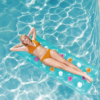 Matelas Gonflable Piscine Fashion Lounge 188 x 71 cm – 18 Poches Rafraîchissantes, Oreiller Intégré, Charge 90 kg, Vinyle Résistant UV et Chlore, Bleu Turquoise – BESTWAY 43014 DariTek
