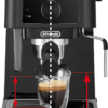Machine à Café Expresso DeLonghi Stilosa 15 Bars 1100 W – Buse Vapeur Cappuccino, Réservoir 1 L, 2 Tasses, Dosettes ESE et Café Moulu, Noir – EC230.BK DariTek