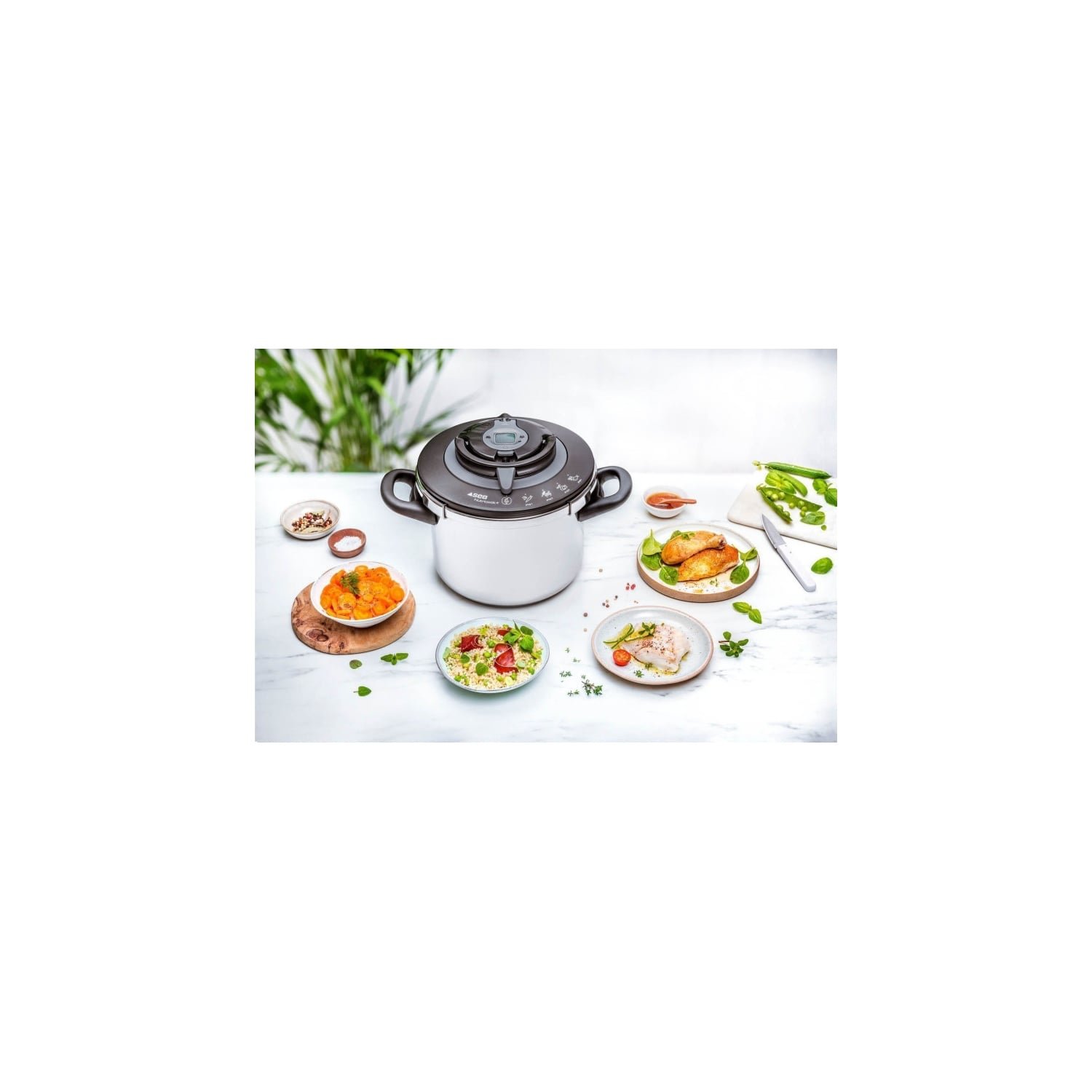 Cocotte Minute Autocuiseur Nutricook+ 6 L Inox Induction – Panier Vapeur, 6 Sécurités, Ouverture Facile, Fabriqué en France – SEB P4220705 Plats cuisinés à l'autocuiseur SEB Nutricook+