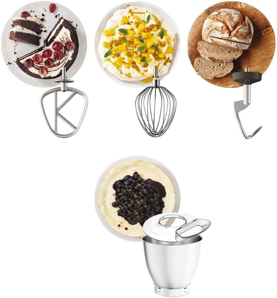 Robot Pétrin Pâtissier 1200 W Bol 7 L Balance Intégrée Blanc – KENWOOD KVL65.001WH Titanium Chef Baker XL Accessoires fournis avec le KENWOOD KVL65.001WH