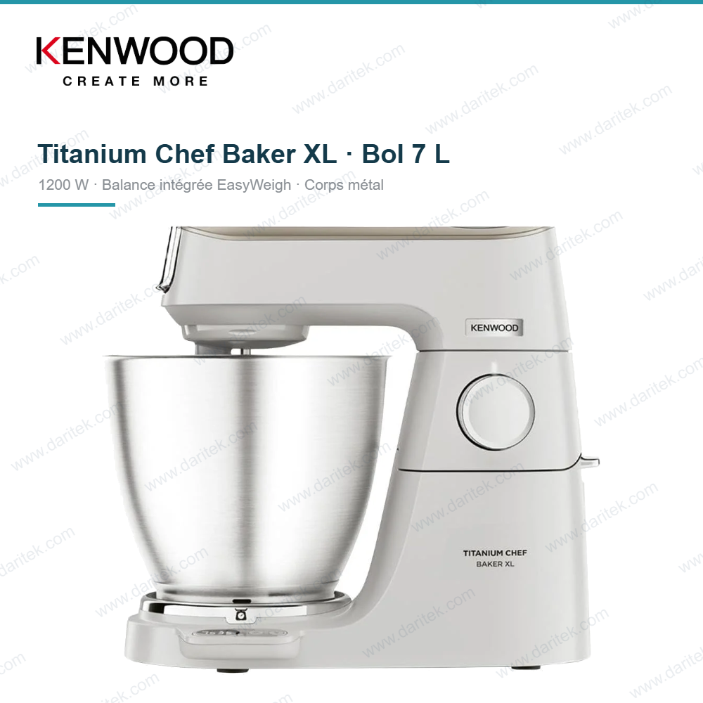 Robot Pétrin Pâtissier 1200 W Bol 7 L Balance Intégrée Blanc – KENWOOD KVL65.001WH Titanium Chef Baker XL Robot Pétrin Pâtissier 1200 W Bol 7 L Balance Intégrée Blanc – KENWOOD KVL65.001WH Titanium Chef Baker XL