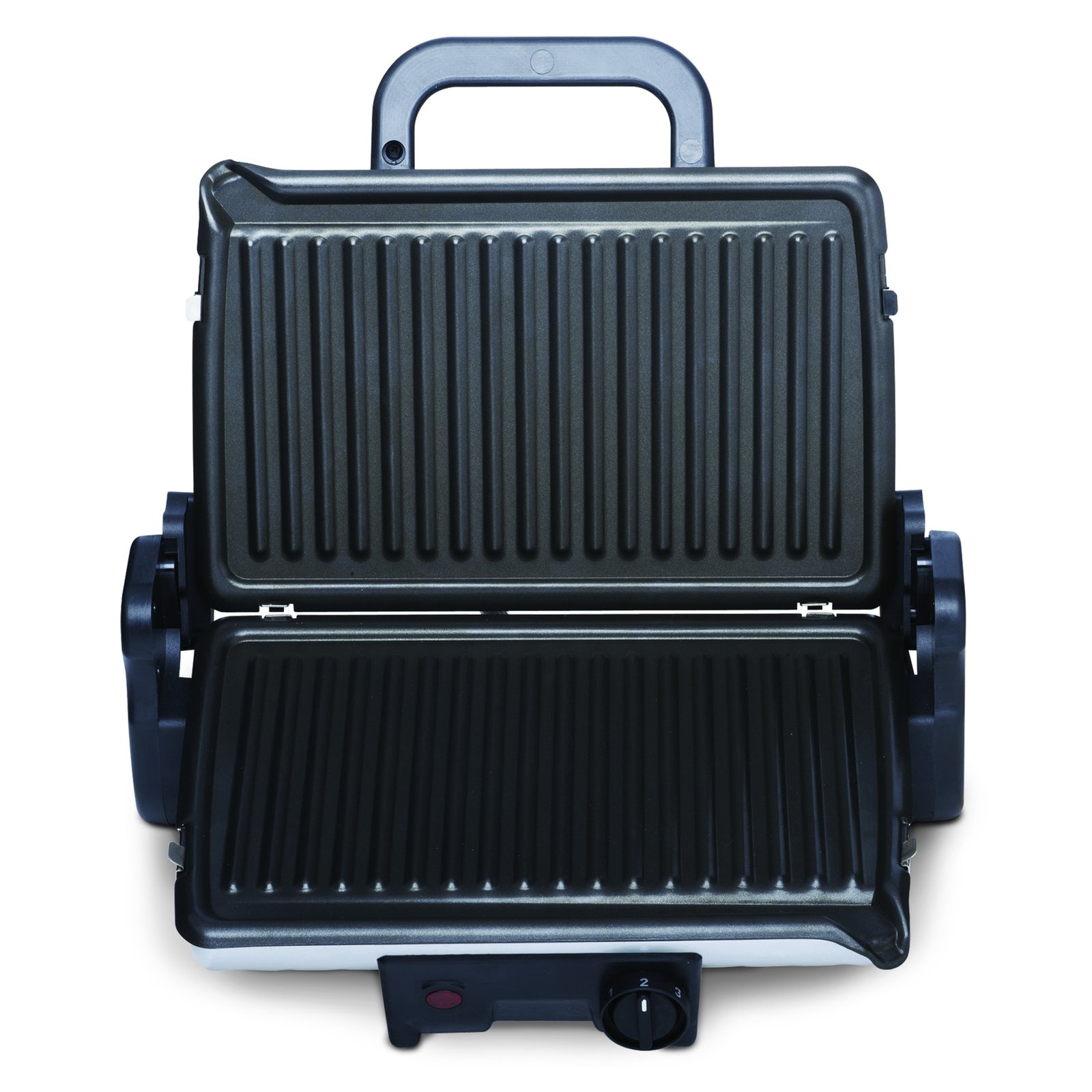 Panineuse et Grill Contact Tefal Minute Grill 1600 W – 2 Positions Grill et Barbecue, Plaques Antiadhésives, Thermostat, Noir Inox – GC205012 Tefal GC205012 Minute Grill fermé