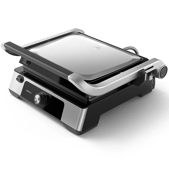 Panineuse et Grill Viande Philips Série 5000 - 2200 W Ouverture 180°, Hauteur Réglable, Thermostat, Plaques Antiadhésives – HD6301/90 Panineuse et Grill Viande Philips Série 5000 - 2200 W Ouverture 180°, Hauteur Réglable, Thermostat, Plaques Antiadhésives – HD6301/90 – Image 2