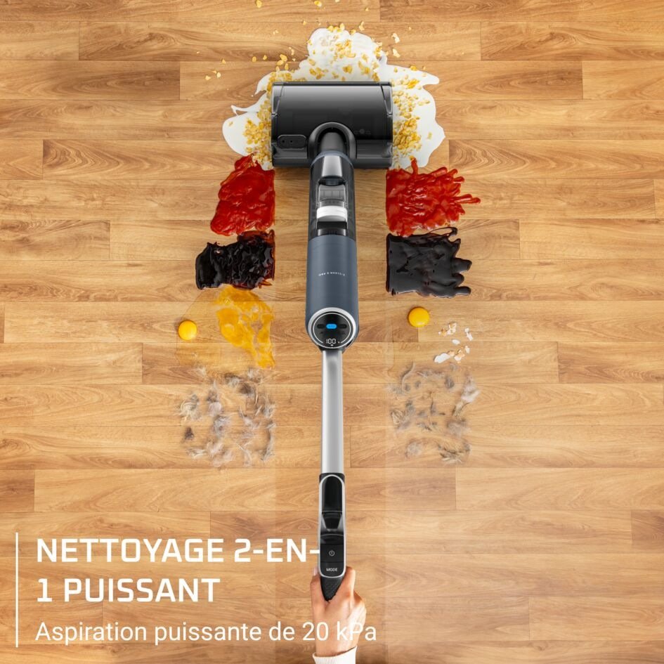 Aspirateur Laveur Sans Fil 20 kPa 50 min Auto-Nettoyage – ROWENTA GZ5436E0 X-Clean 5 Pro ROWENTA GZ5436E0 X-Clean 5 Pro nettoyant des saletés sèches et humides