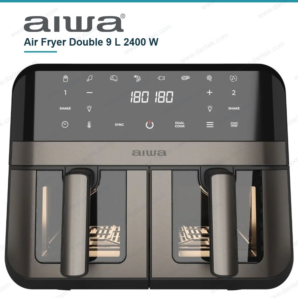 Friteuse Air Fryer Double 9 L 2400 W 2 Paniers 8 Programmes – AIWA FUTAGO AFR-9000