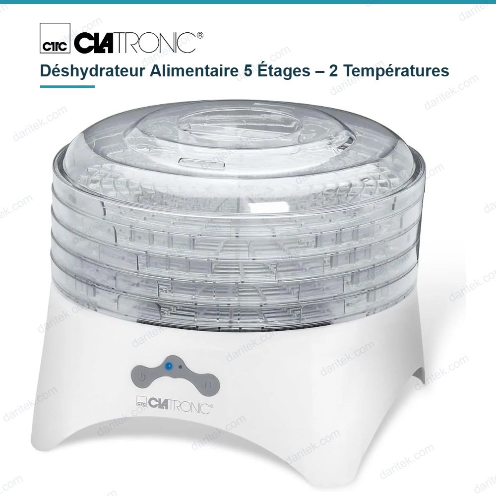 مجفف أطعمة كهربائي 5 طوابق 300 واط بدرجتي حرارة – CLATRONIC DR 3525