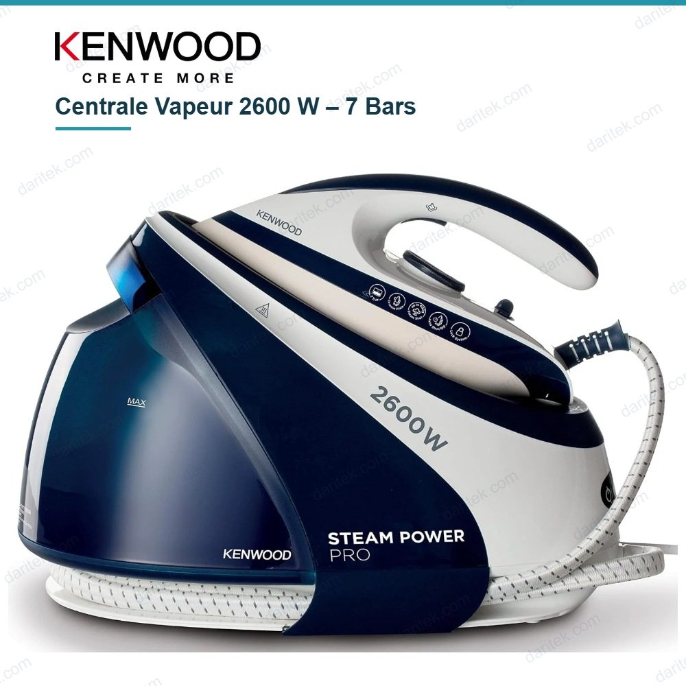 Centrale Vapeur KENWOOD 2600 W 7 Bars Réservoir 1,8 L – SSP70