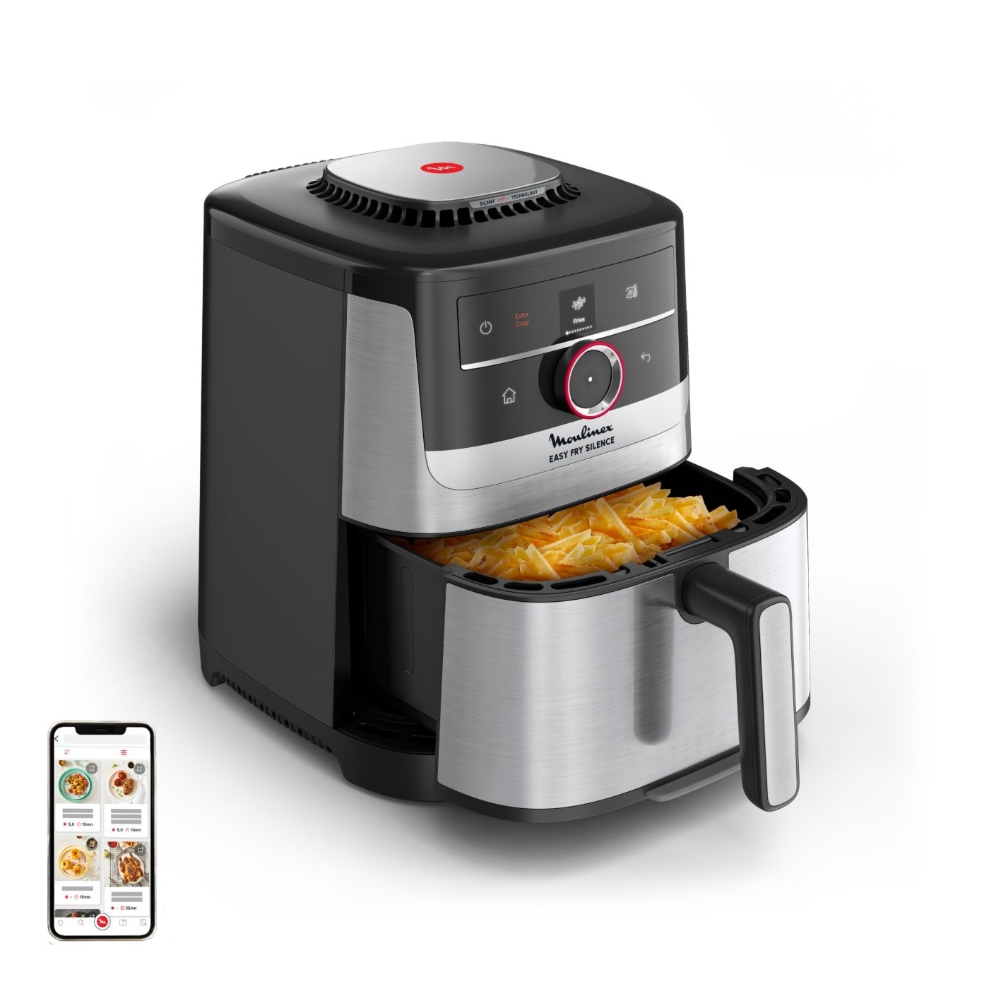 Air Fryer Friteuse Sans Huile 5 L 1530 W Silencieuse – MOULINEX EZ572DF0 Moulinex EZ572DF0 air fryer panier 5 L