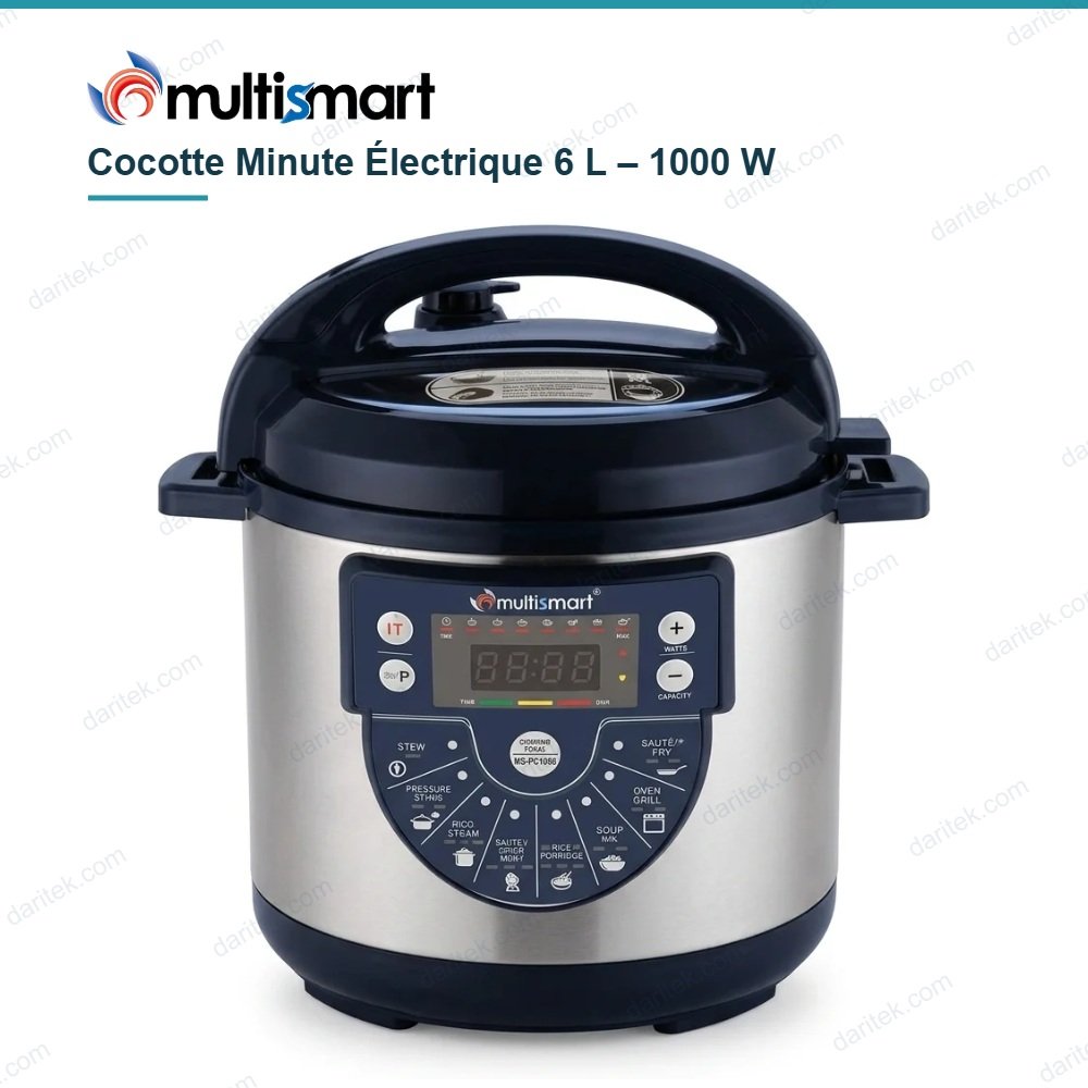 Cocotte Minute Électrique 2 en 1 MULTISMART 6 L 1000 W Bleu – MS-PC1056