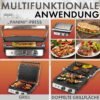 Panineuse et Grill Viande 2000 W Ouverture 180° Inox – PROFICOOK PC-KG 1264 – Image 8