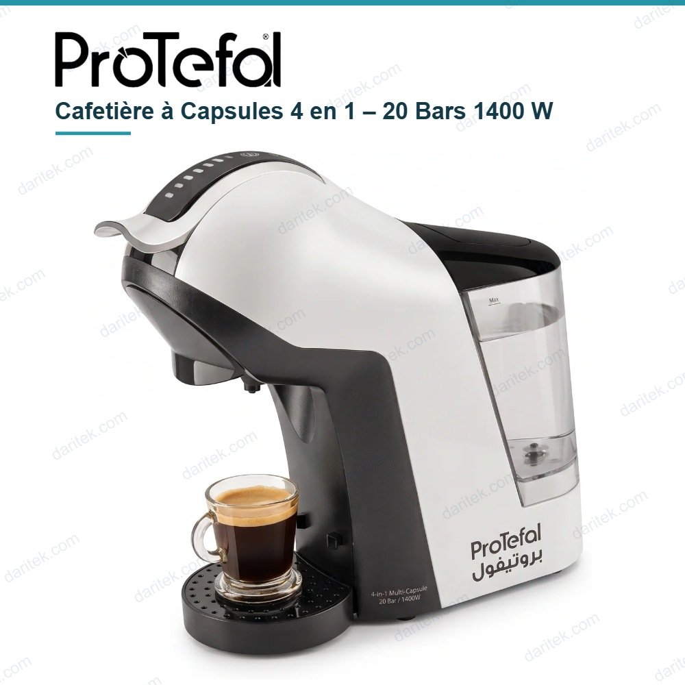Machine à Café 4 en 1 Écran Tactile 20 Bars Blanc – PROTEFAL EM-308