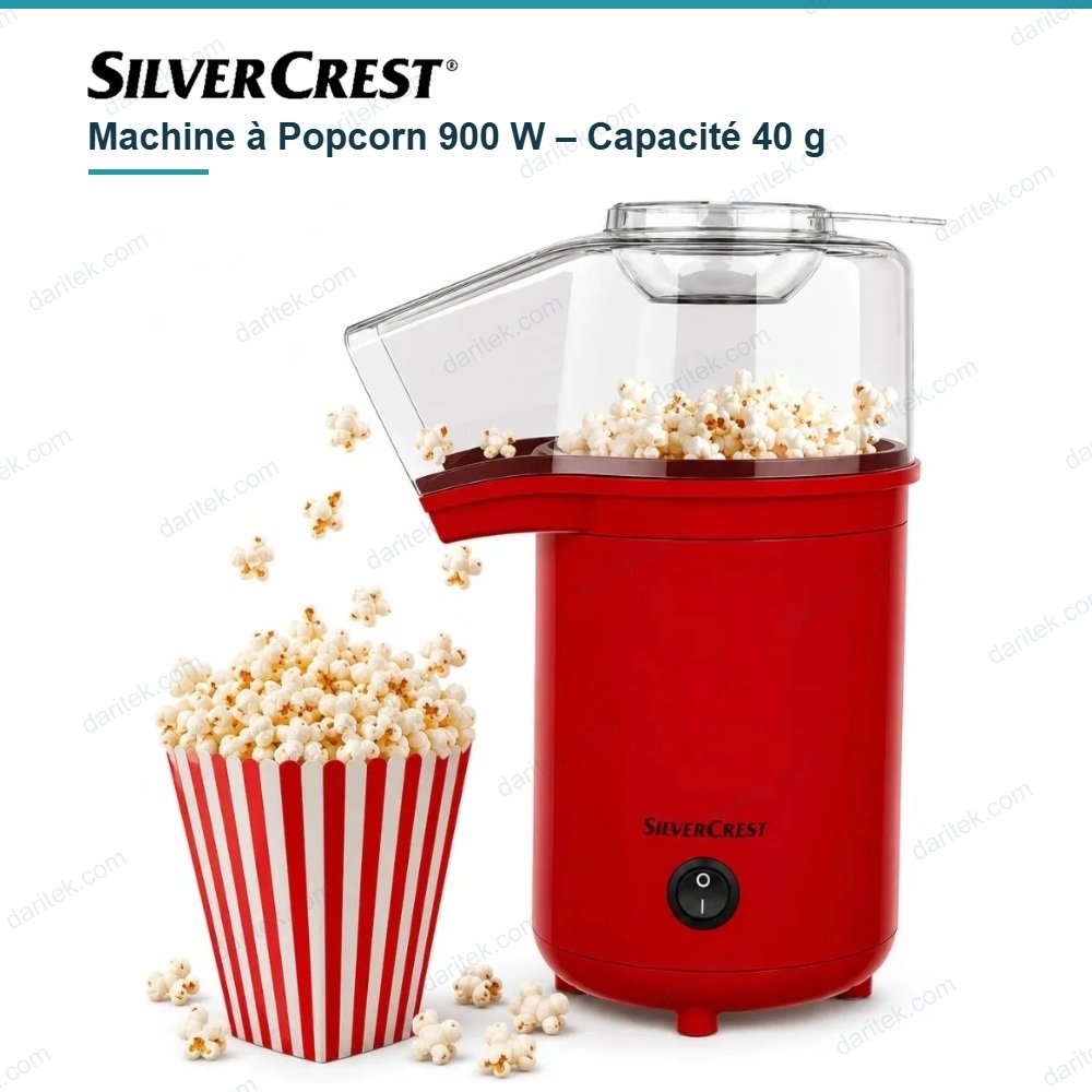 Machine à Popcorn 900 W Sans Huile – SILVERCREST TM-2090