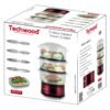 ⁦جهاز طهي بالبخار كهربائي 7.5 لتر بـ 3 سلال أحمر – TECHWOOD TCV-375⁩ - الصورة ⁦3⁩