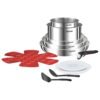⁦طقم أواني طبخ ستانلس ستيل 13 قطعة Ingenio Emotion للحث المغناطيسي – TEFAL L896SD04⁩ - الصورة ⁦2⁩
