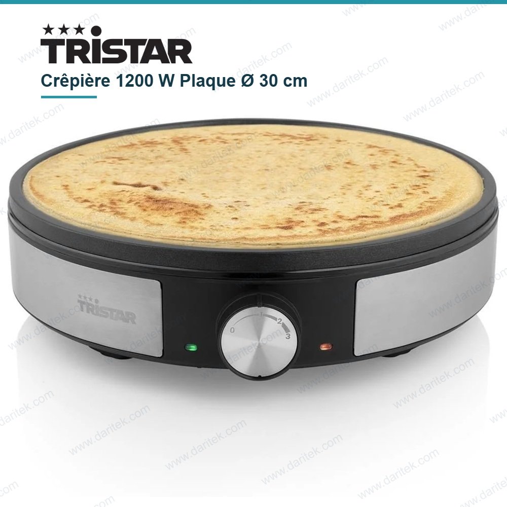 Crêpière Electrique 1200 W Plaque Antiadhésive Ø 30 cm – TRISTAR BP-2638