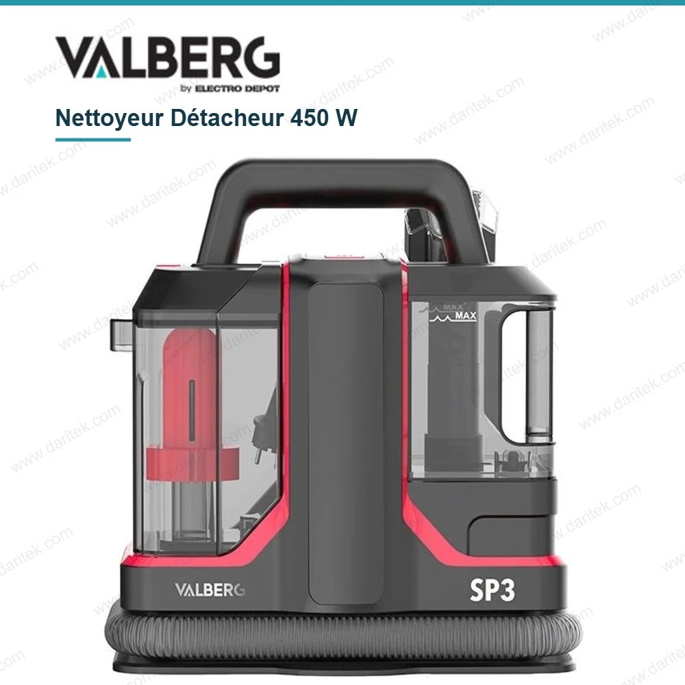 Nettoyeur Détacheur 450 W 2 Réservoirs Canapé Tapis Voiture – VALBERG SP3