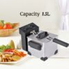 Friteuse Électrique à Huile en Inox 1,5 L 1000 W avec Minuterie – PLANETSAT PSDF-151 – Image 3