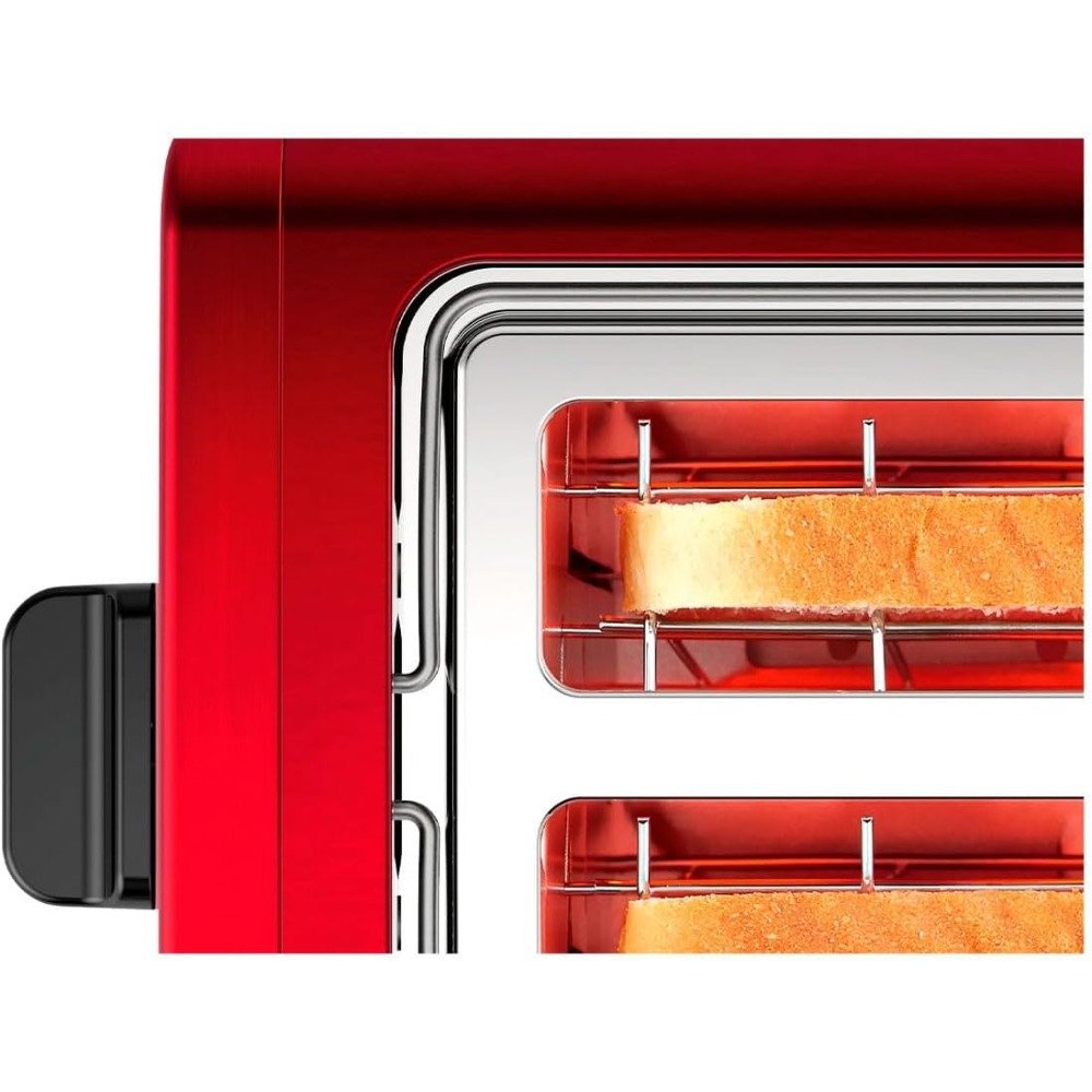 محمصة خبز بفتحتين 970 واط ستانلس حمراء – BOSCH TAT3P424 محمصة خبز بوش TAT3P424 حمراء