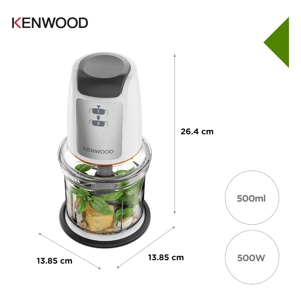 Hachoir Électrique KENWOOD 500 W 2 Bols 0,5 L – CHP61.200WH Hachoir électrique Kenwood CHP61.200WH