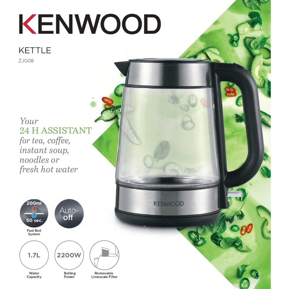 غلاية زجاجية 1.7 لتر 2200 واط – KENWOOD ZJG08 Bouilloire en verre Kenwood ZJG08