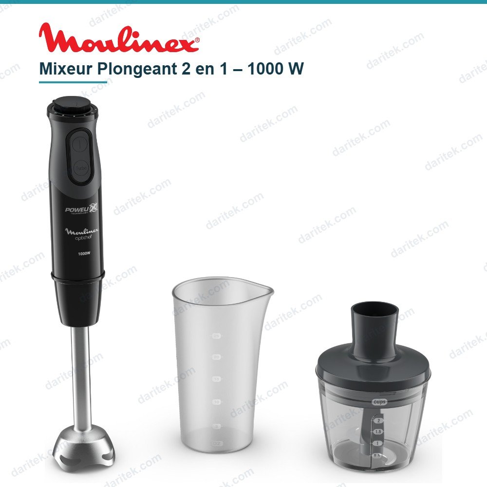 خلاط يدوي 2 في 1 Optichef بقوة 1000 واط مع مفرمة 500 مل وكوب قياس 800 مل – MOULINEX DD641810 خلاط يدوي 2 في 1 Optichef بقوة 1000 واط مع مفرمة 500 مل وكوب قياس 800 مل – MOULINEX DD641810