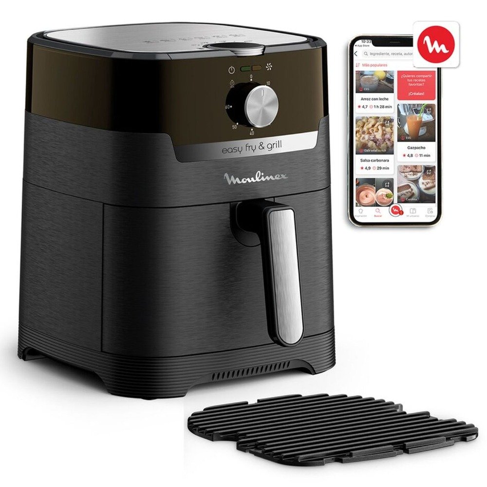 قلاية هوائية وشواية 4.6 لتر 1550 واط 8 برامج – MOULINEX EZ501810 Friteuse sans huile Moulinex Easy Fry & Grill EZ501810 4,6 L