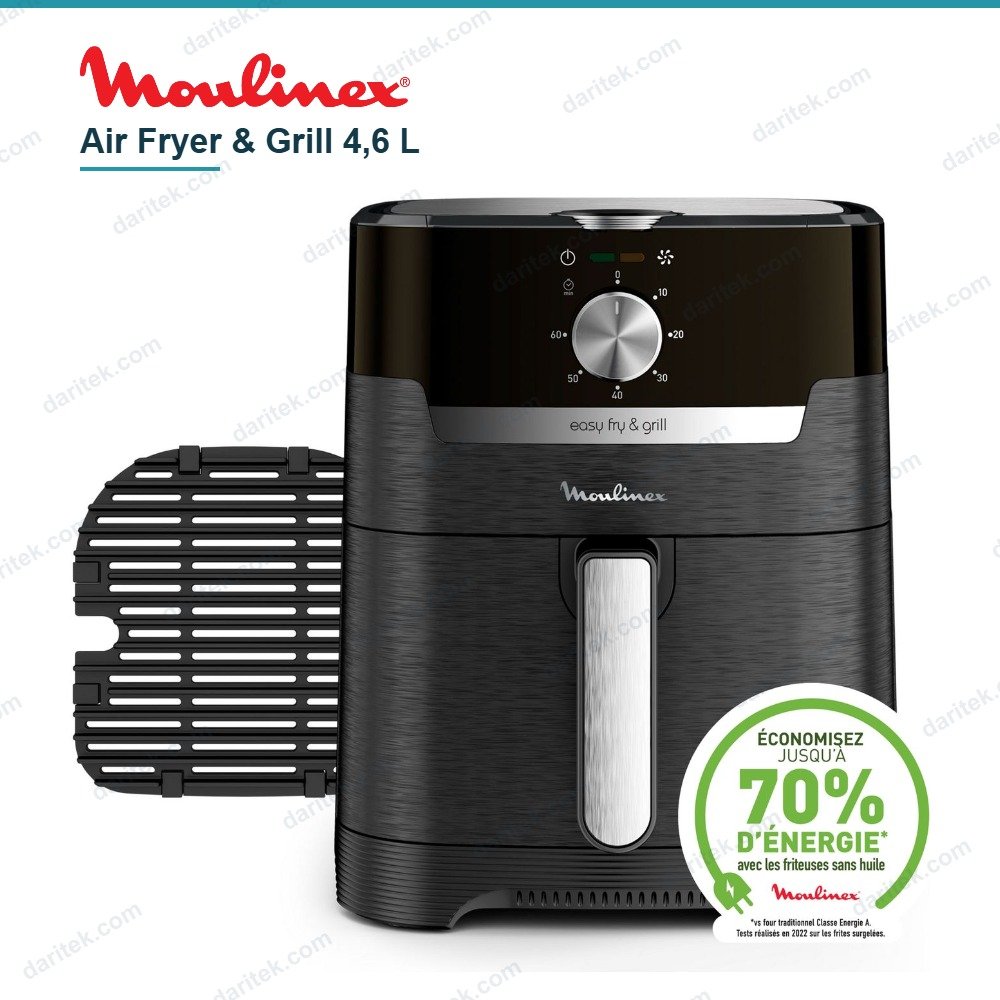 قلاية هوائية وشواية 4.6 لتر 1550 واط 8 برامج – MOULINEX EZ501810 Friteuse sans huile Moulinex Easy Fry & Grill EZ501810 4,6 L