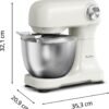 ⁦عجانة كهربائية مدمجة Bake Easy بقوة 500 واط ووعاء ستانلس ستيل 3.5 لتر و12 سرعة – MOULINEX Soleil QA140AF2⁩ - الصورة ⁦8⁩