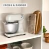 ⁦عجانة كهربائية مدمجة Bake Easy بقوة 500 واط ووعاء ستانلس ستيل 3.5 لتر و12 سرعة – MOULINEX Soleil QA140AF2⁩ - الصورة ⁦6⁩