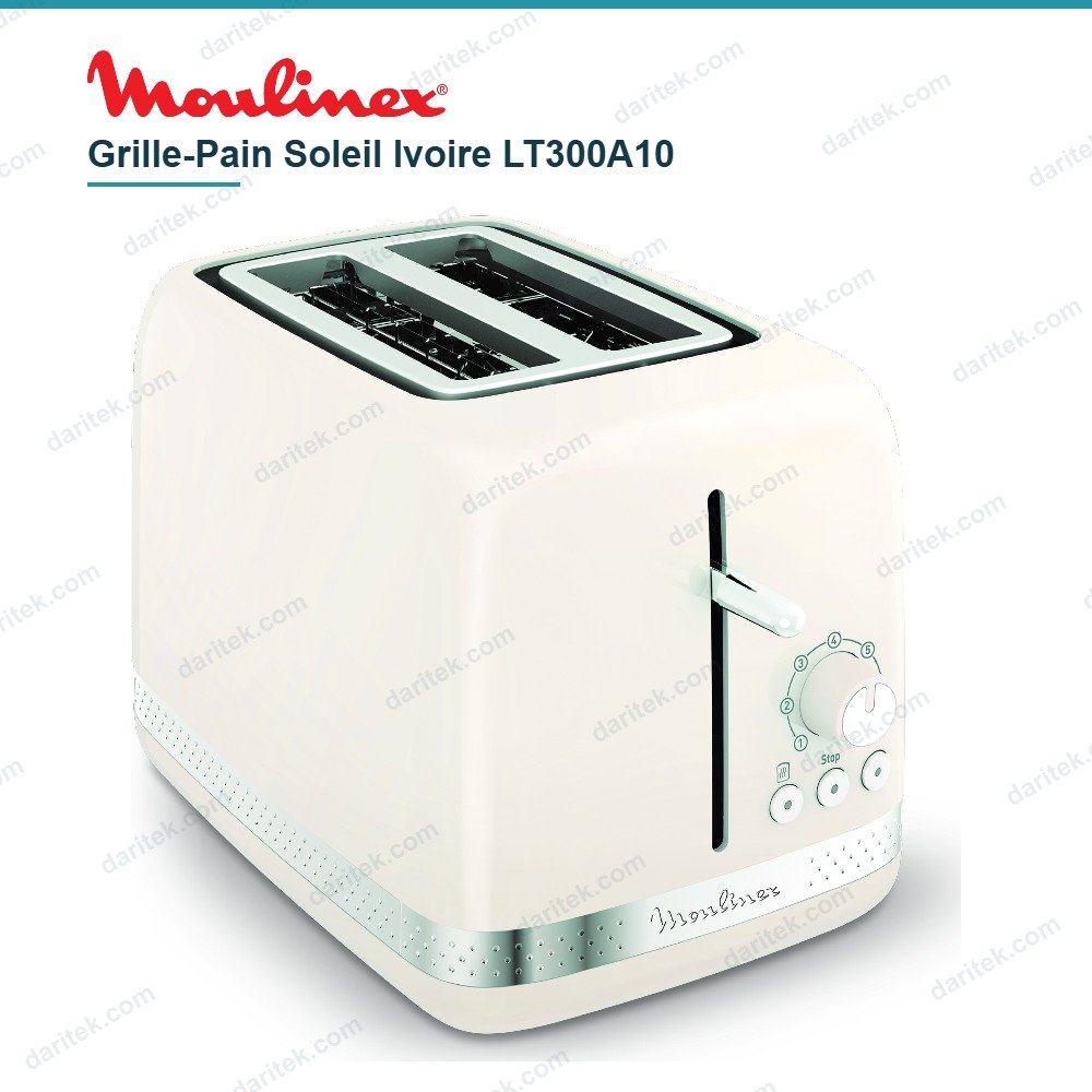 Grille Pain MOULINEX Soleil Ivoire 2 Fentes Larges 850 W – LT300A10 Grille-pain Moulinex Soleil Ivoire LT300A10