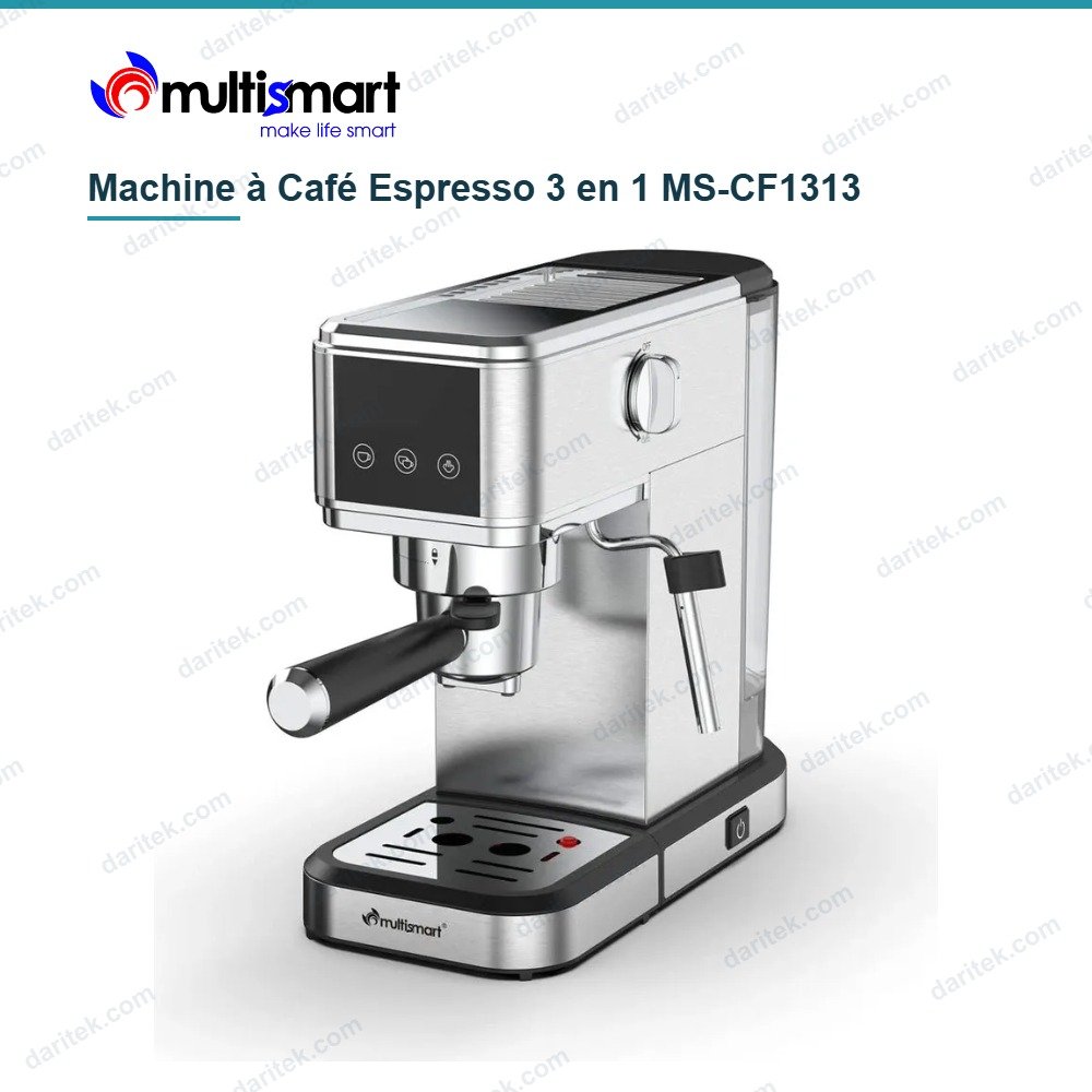 Machine à Café MULTISMART 3 en 1 Espresso 20 Bars 1350 W – MS-CF1313 Machine à café espresso 3 en 1 Multismart MS-CF1313