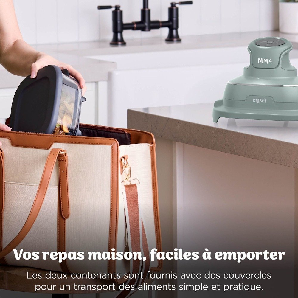مقلاة هوائية زجاجية 4 في 1 1700 واط 3.8 لتر + 1.4 لتر – NINJA Crispi FN101EUSG Air fryer en verre Ninja CRISPi FN101EUSG