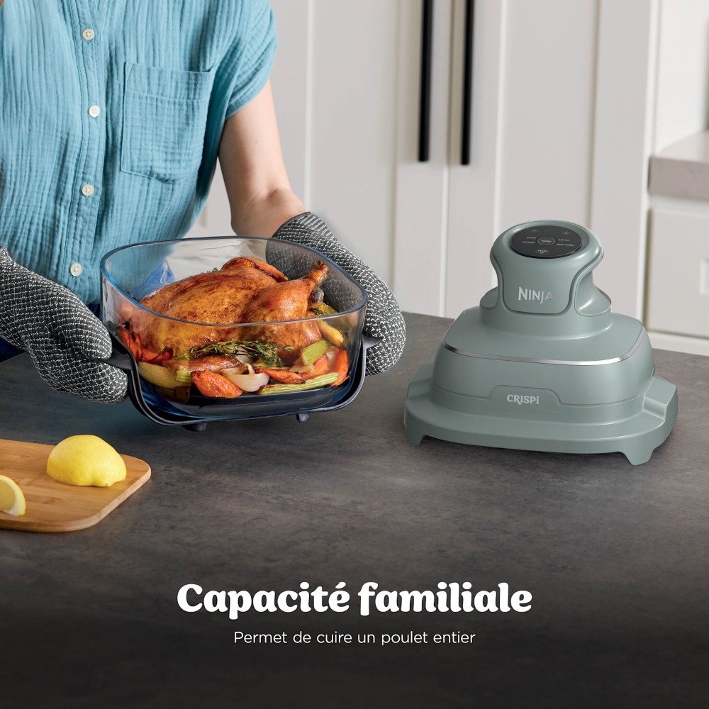 مقلاة هوائية زجاجية 4 في 1 1700 واط 3.8 لتر + 1.4 لتر – NINJA Crispi FN101EUSG Air fryer en verre Ninja CRISPi FN101EUSG