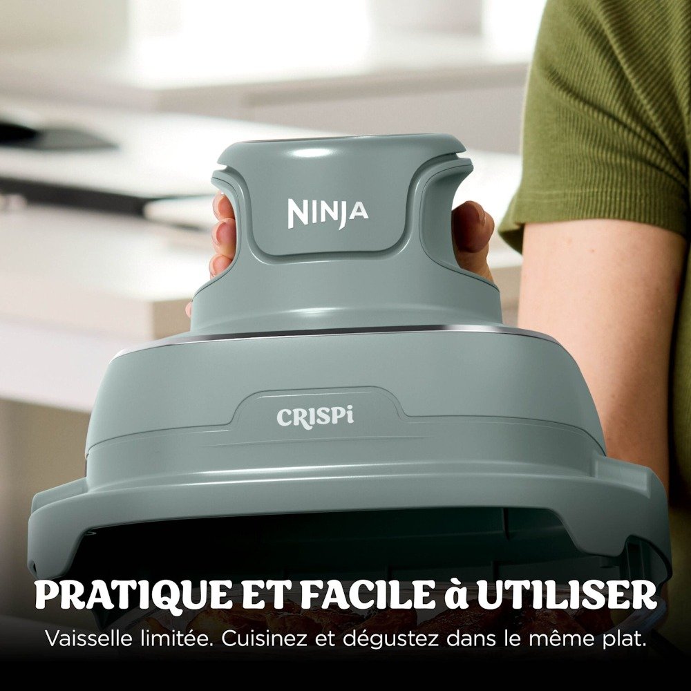 مقلاة هوائية زجاجية 4 في 1 1700 واط 3.8 لتر + 1.4 لتر – NINJA Crispi FN101EUSG قلاية هوائية نينجا FN101EUSG