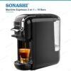 Machine à Café Espresso 3 en 1 Capsules et Café Moulu 19 Bars 1450 W – SONASHI SCM-4969