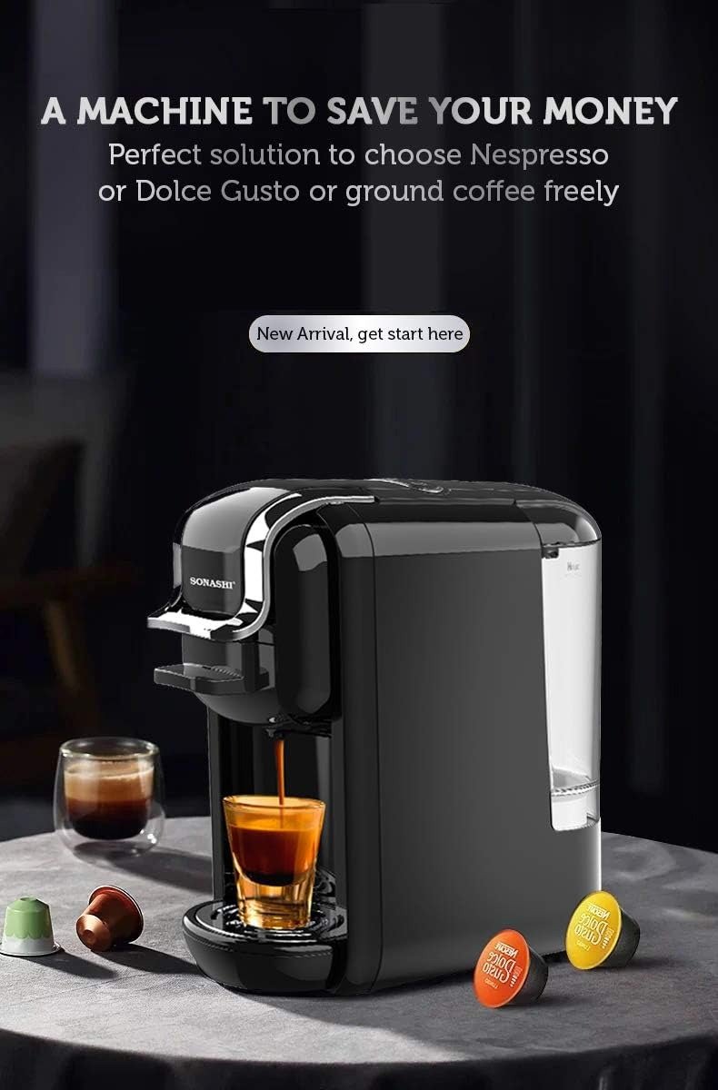 Machine à Café Espresso 3 en 1 Capsules et Café Moulu 19 Bars 1450 W – SONASHI SCM-4969 Machine à Café Espresso 3 en 1 Capsules et Café Moulu 19 Bars 1450 W – SONASHI SCM-4969 – Image 10
