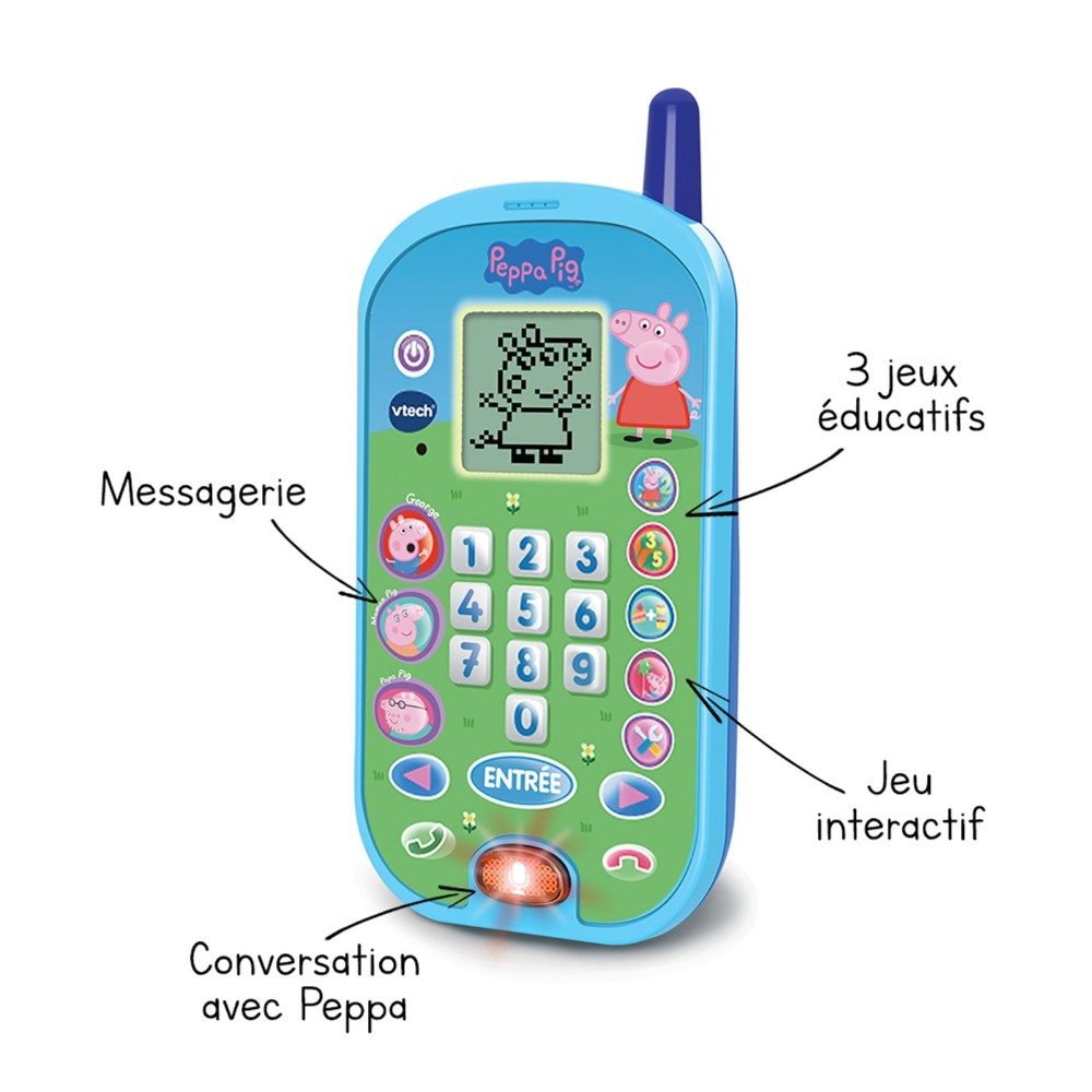 هاتف ذكي تعليمي بيبا بيغ للأطفال 2-5 سنوات – VTECH 523105 هاتف تعليمي بيبا بيغ VTech 523105