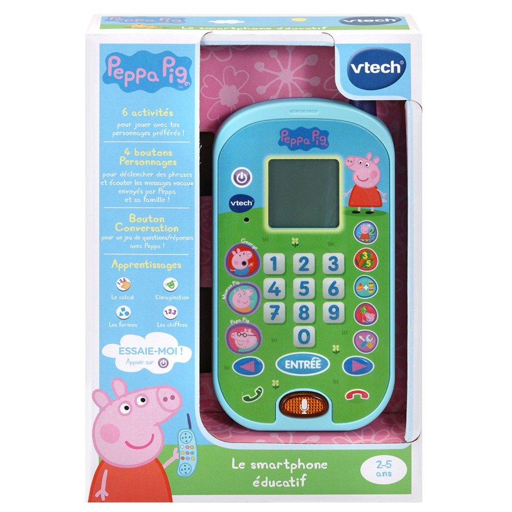 هاتف ذكي تعليمي بيبا بيغ للأطفال 2-5 سنوات – VTECH 523105 هاتف تعليمي بيبا بيغ VTech 523105