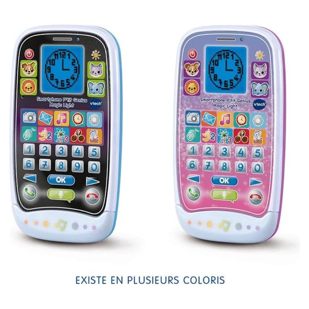 هاتف ألعاب تعليمي P'tit Genius Magic Light أسود – VTECH 529205 Smartphone VTech P'tit Genius Magic Light Noir 529205