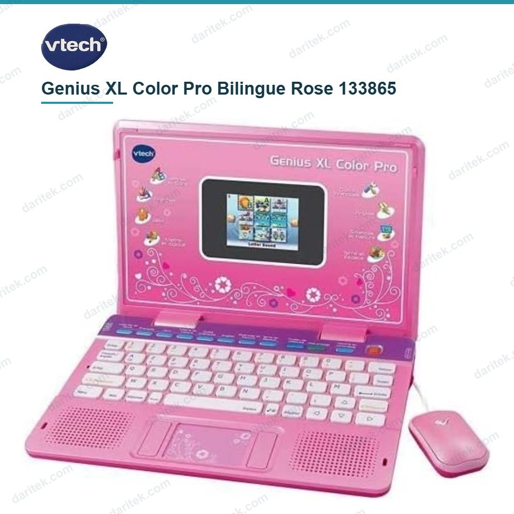 Ordinateur enfant bilingue VTech Genius XL Color Pro Rose 133865